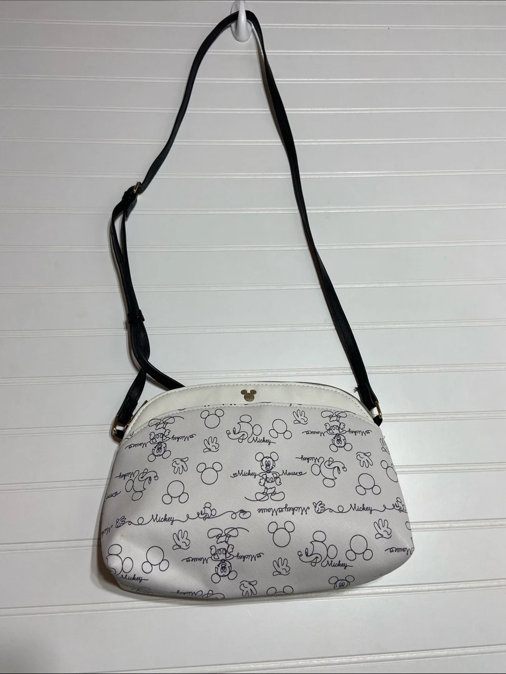Official Disney Bioworld Mickey Mouse Graffiti Crossbody‎ Bag White/Black